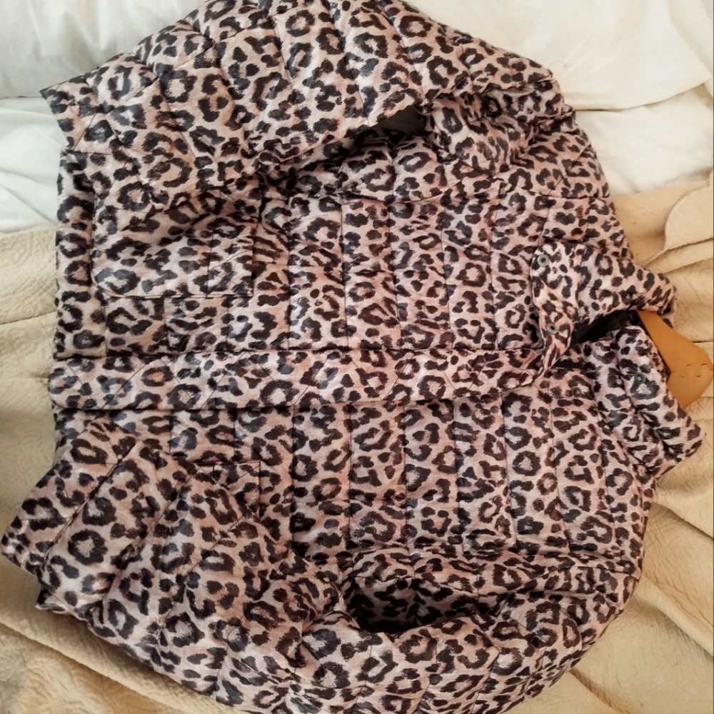 Leopard Print Puffer Jacket